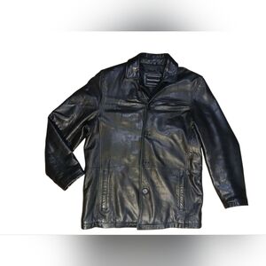 Prestwick & Moore Genuine Leather Car Coat Size Large